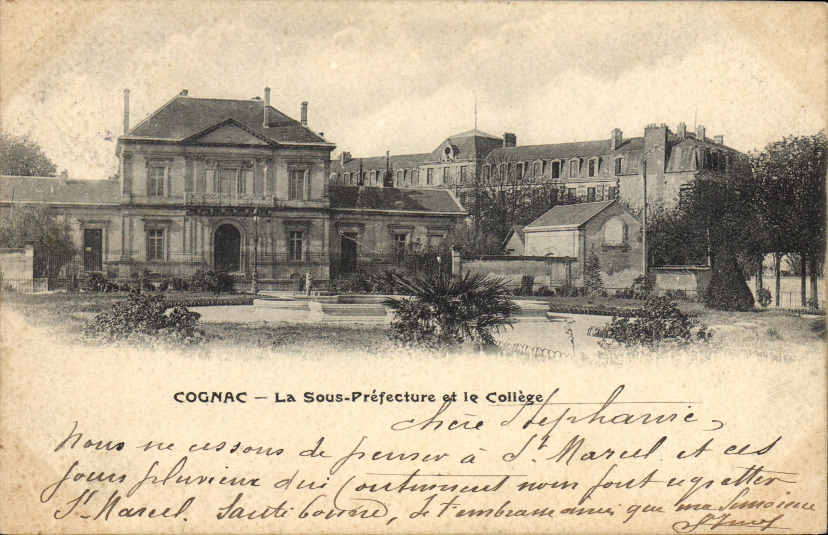 CPA Cognac La Sous Prefecture et le college 
