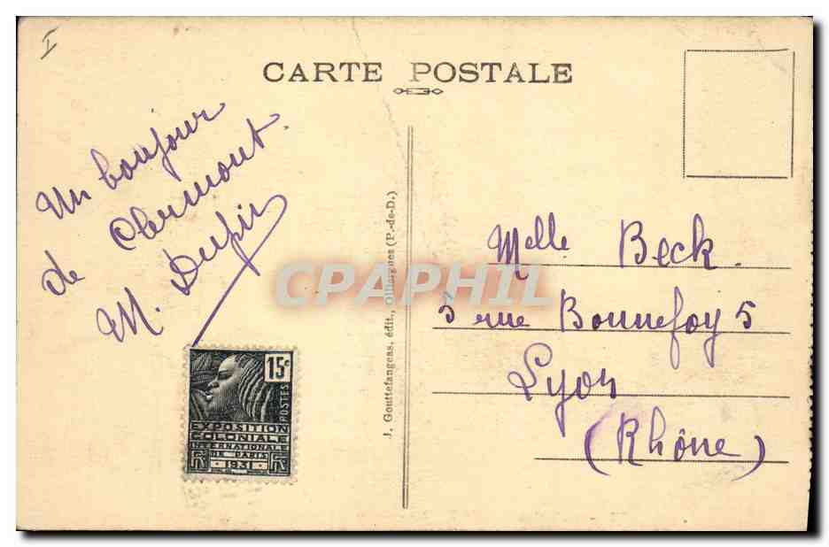 CPA Clermont Ferrand La nouvelle Prefecture   — Rückseite
