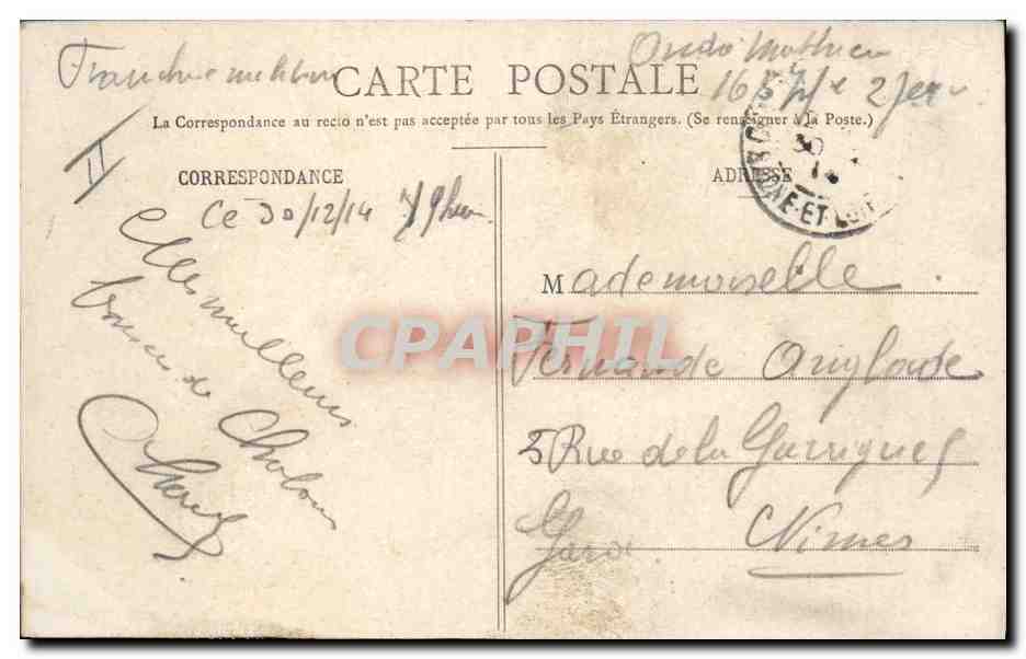 CPA Chalon sur Saone Sous Prefecture   — Verso