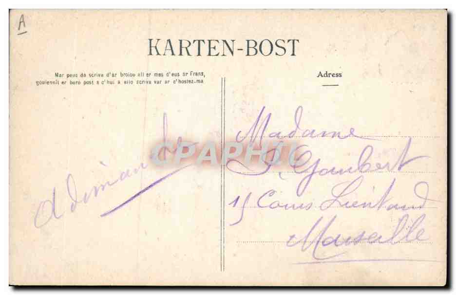 CPA Folklore Jeune Homme de Pontivy  — Verso