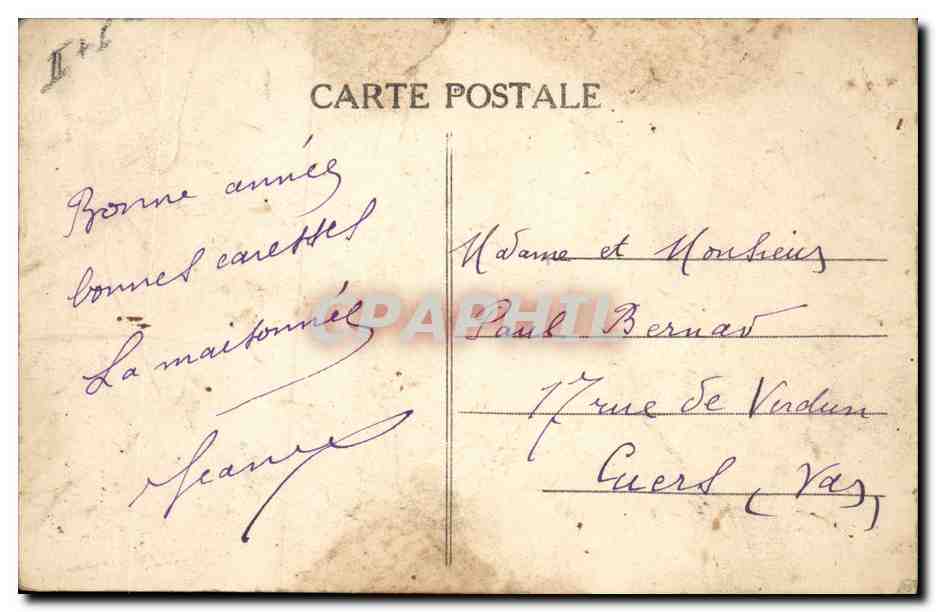 CPA Folklore Bretagne La priere au calvaire  — Verso