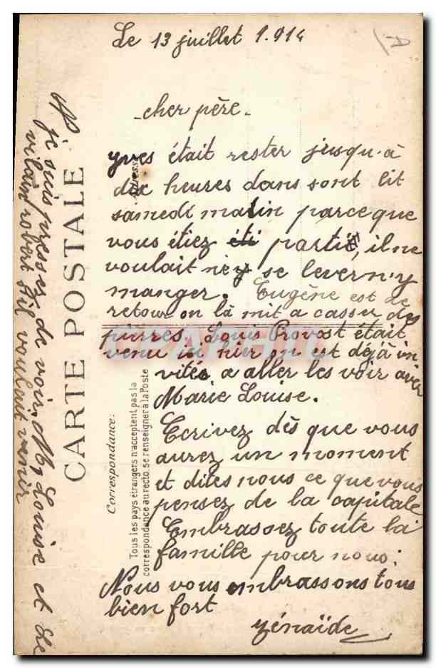 CPA Folklore Environs de Concarneau Jeune femme en priere  — Verso