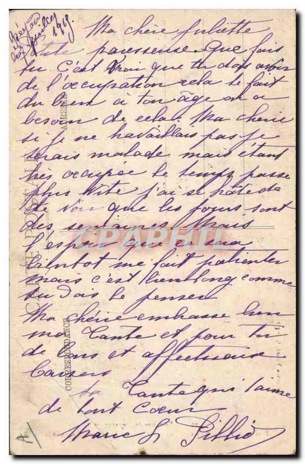 CPA Folklore Environs de Douarnenez Femme de Ploare Costume porte pour le pardon de Ste Anne la palu — Verso