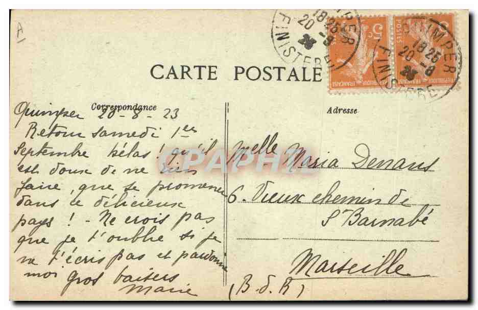 CPA Folklore Lecons maternelles Famille de Pontivy  — Verso