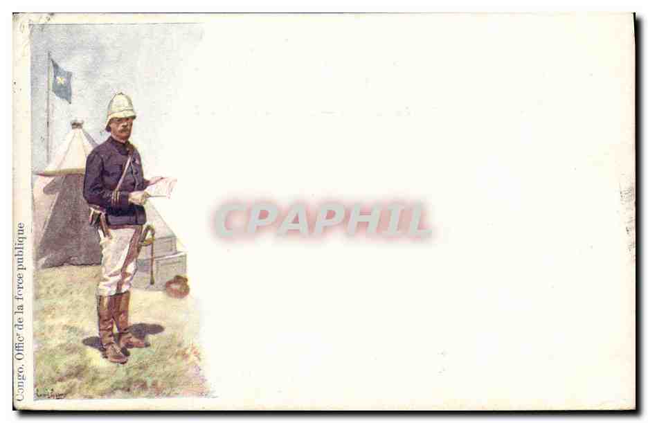 Soldat en uniforme — Congo, Office de la force publique — éditeur non visible