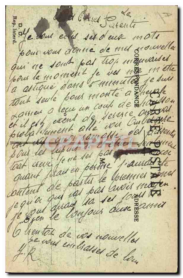 Scènes militaires — Service en campagne ou à la découverte de l'ennemi — A.P. Barry, 1914 — Rückseite