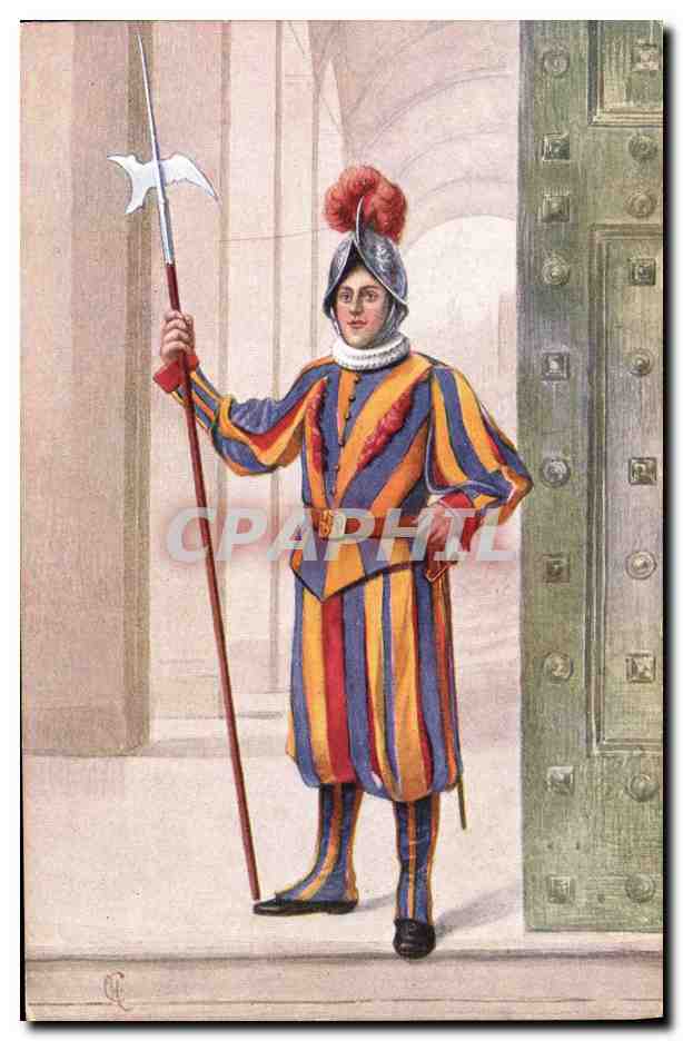 CPA Militaria Vaticano Guardia Svizzera in bassa uniforme 