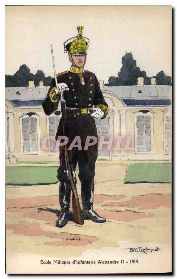 CPA Militaria Ecole militaire d'infanterie Alexandre II 1914 