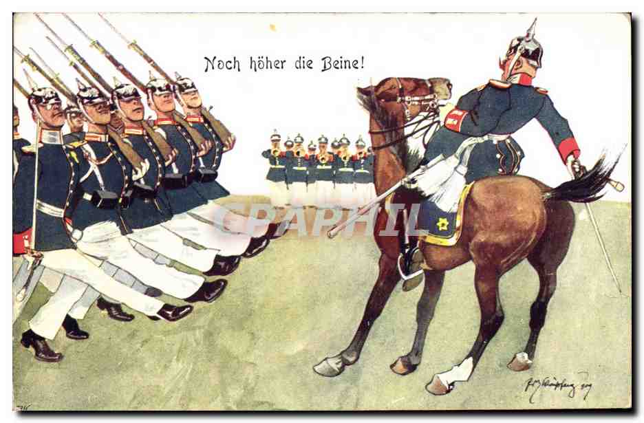 CPA Militaria Noch hoher die Beine 