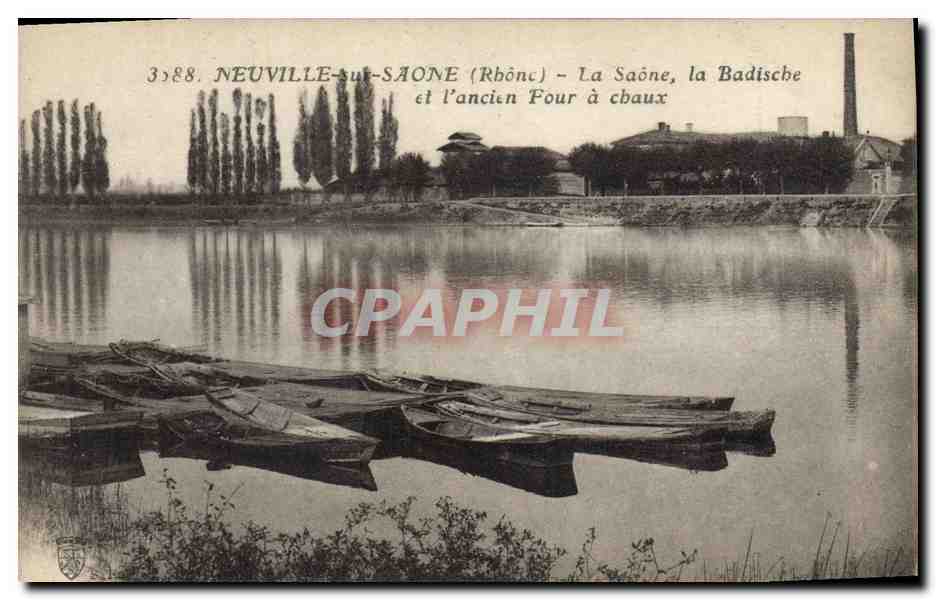 CPA Neuville sur Saone La Saone La Badische et l'ancien four a chaux