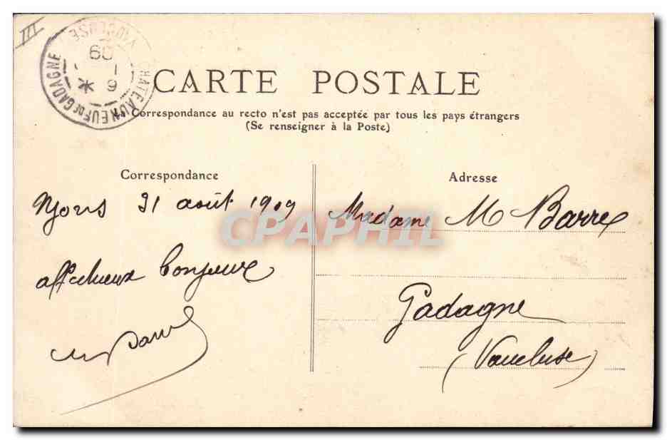 CPA Nyons Rochers du Four a chaux et l'aigue — Rückseite