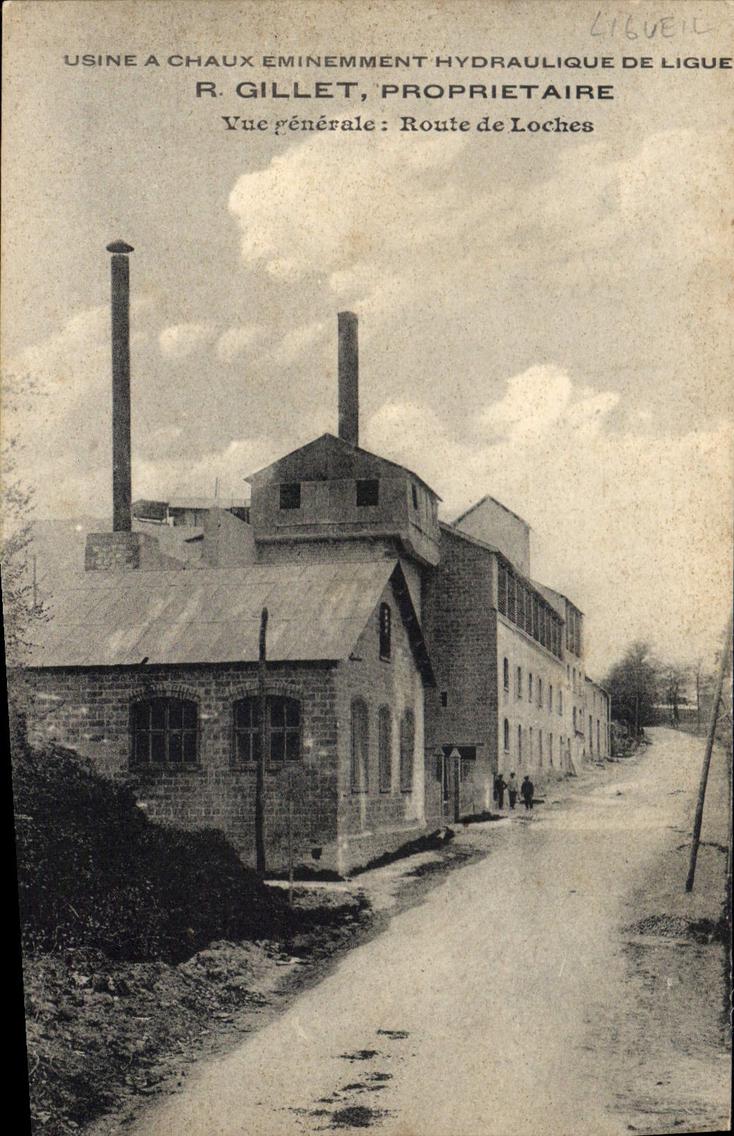 Hydraulisch hervorragende Kalkofen von Ligue — R. Gillet, Eigentümer — Allgemeiner Blick: Route de Loches