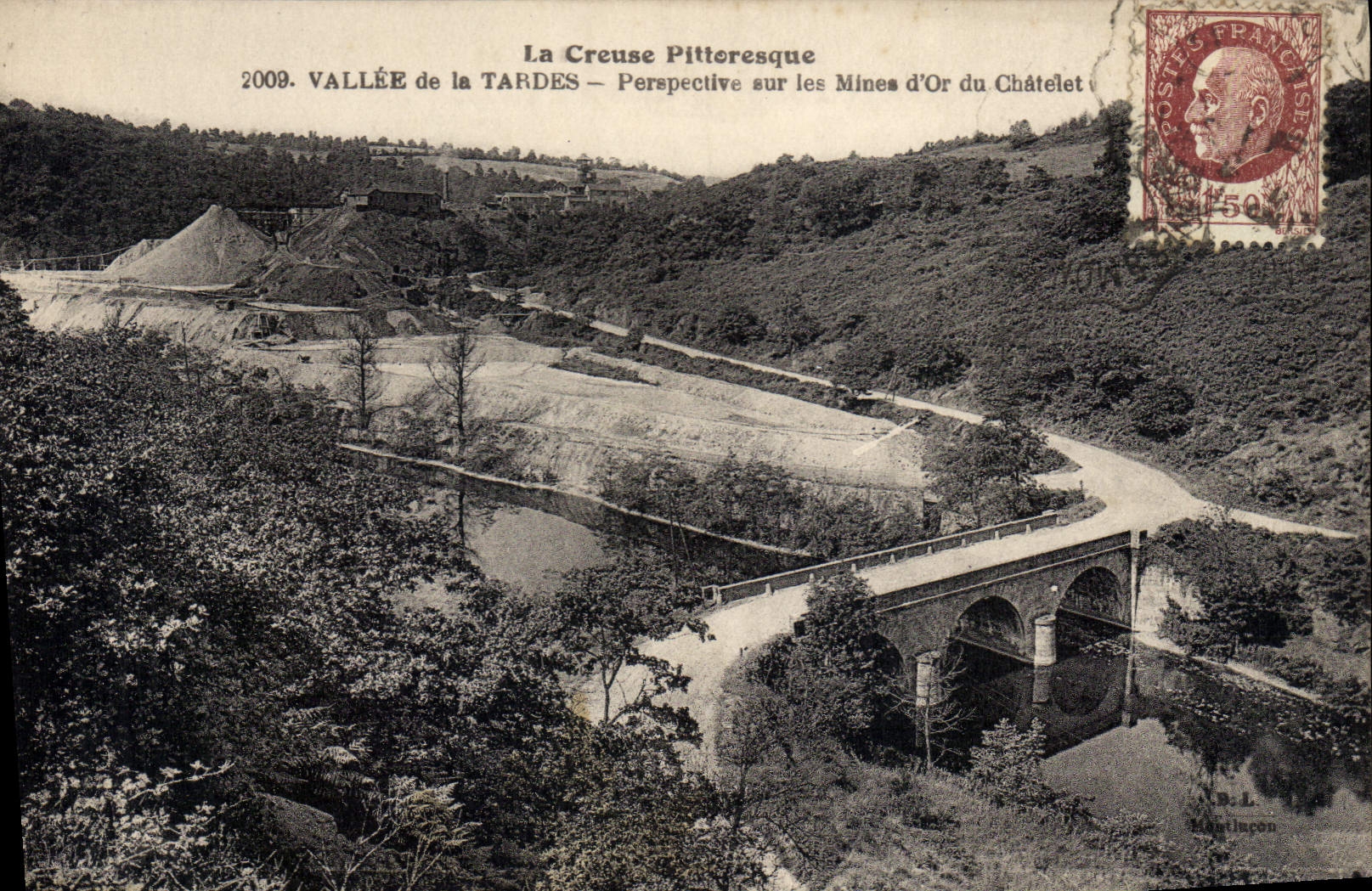 Vallée de la Tardes — Perspective sur les Mines d'Or du Châtelet — B. Laville, Montlincon