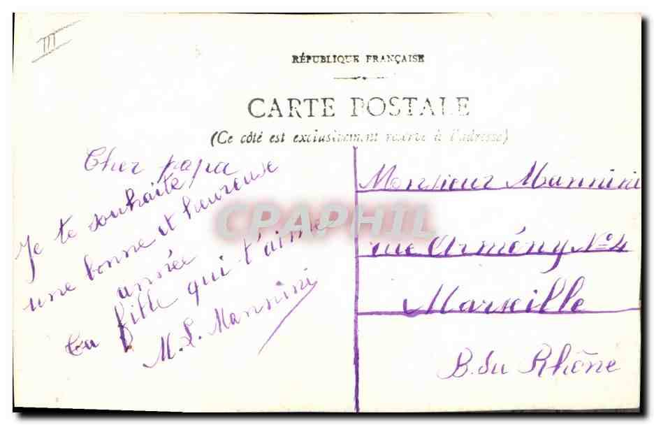 CPA Fantaisie (dessin a la main) Fleurs  — Verso