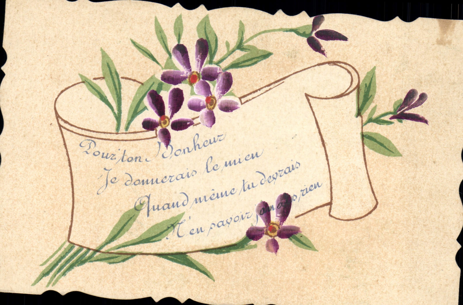 CPA Fantaisie (dessin a la main) Fleurs 