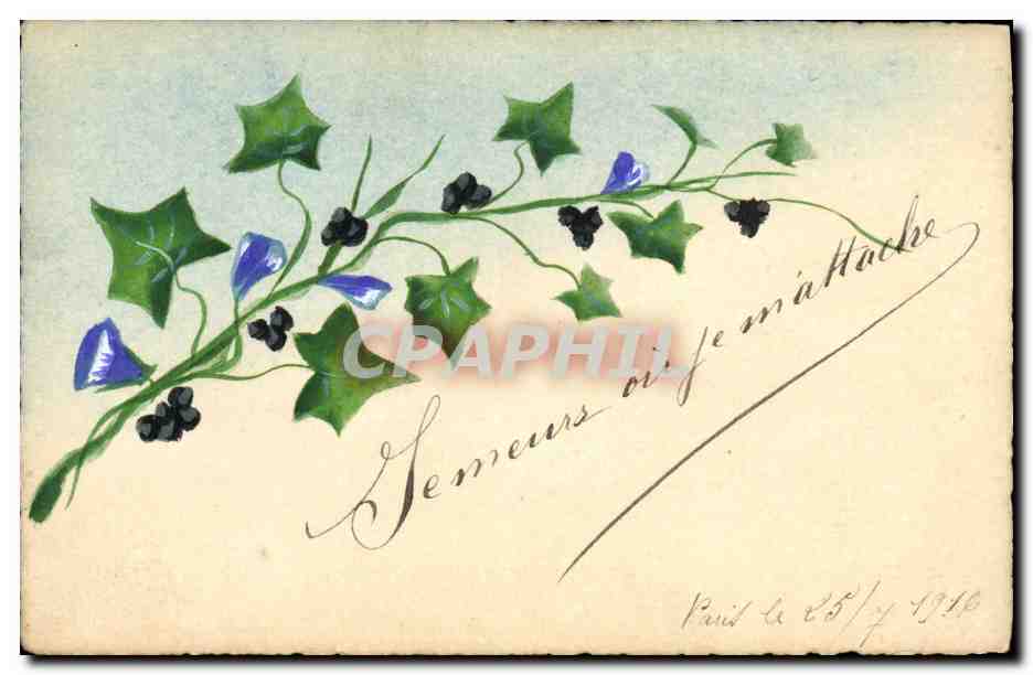 CPA Fantaisie (dessin a la main) Fleurs 