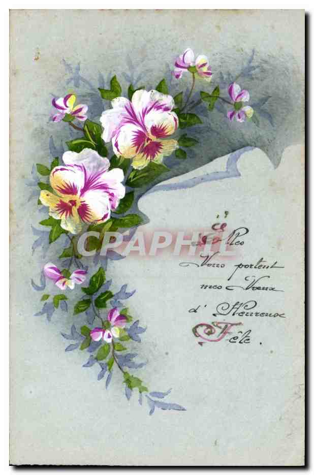 CPA Fantaisie (dessin a la main) Fleurs 
