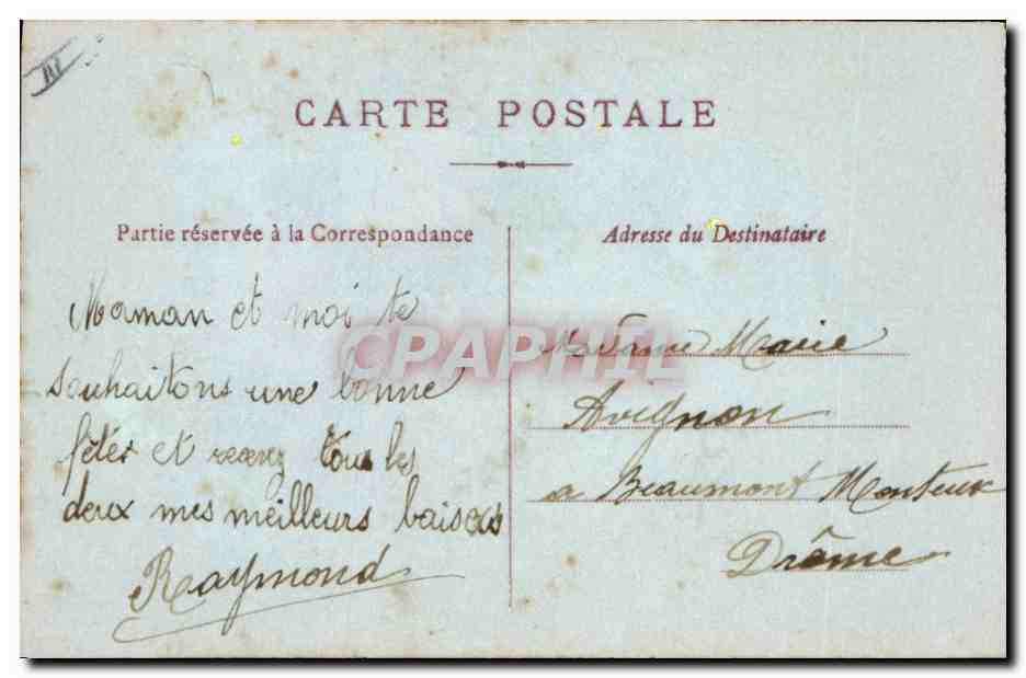 CPA Fantaisie (dessin a la main) Fleurs  — Rückseite