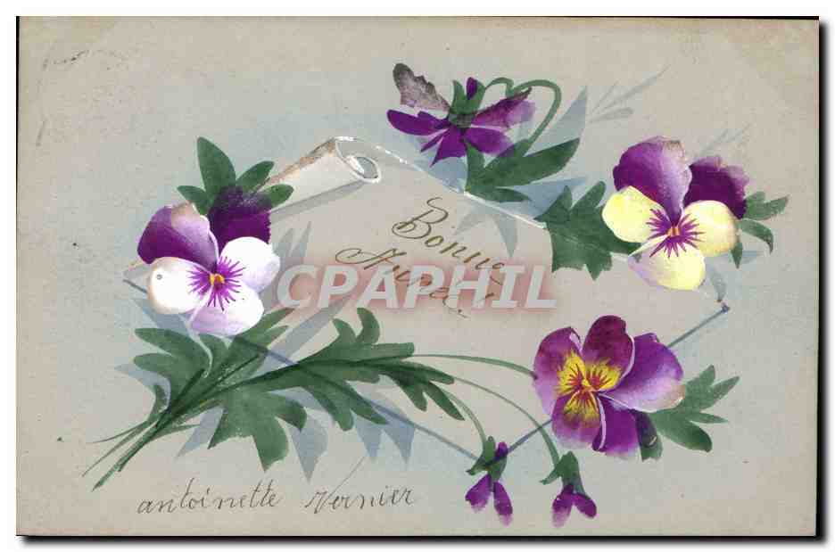 CPA Fantaisie (dessin a la main) Fleurs 