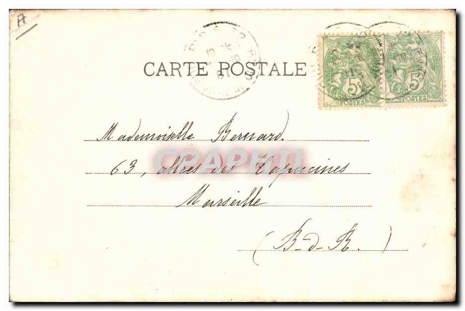 CPA Fantaisie (dessin a la main) La rue du tempart au Vieux Paris   — Verso