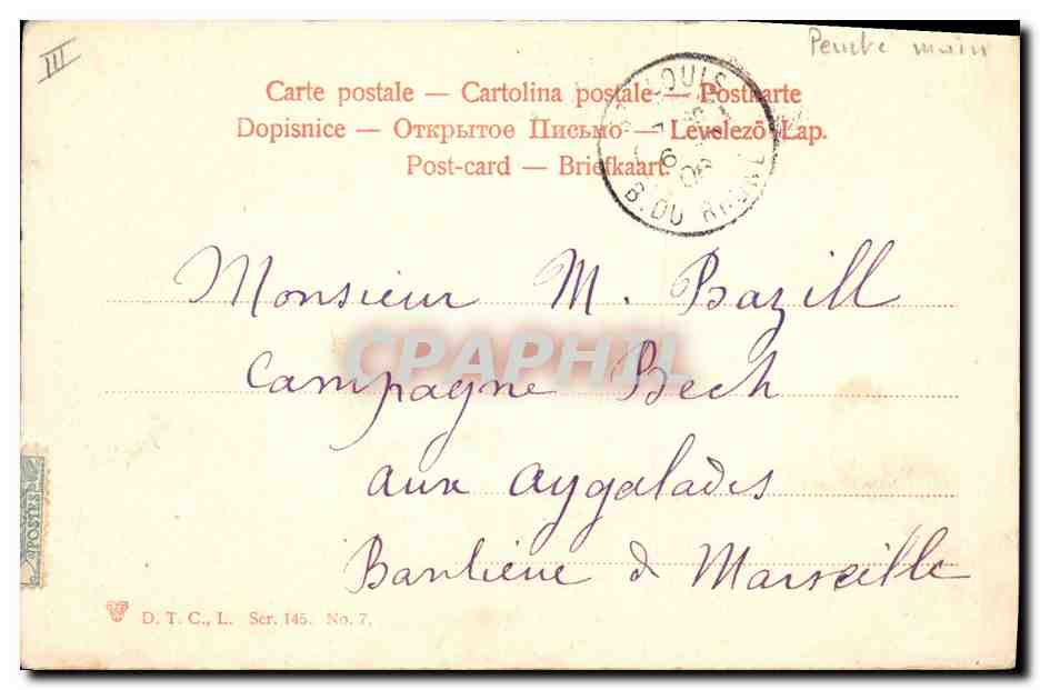 CPA Fantaisie (dessin a la main) Paysage  — Verso