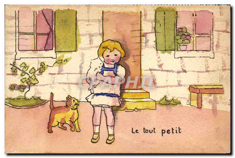 Fille tenant un chaton — Le tout petit — Édition Française