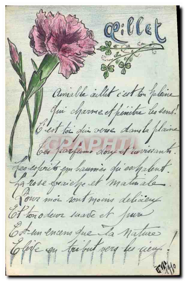 Fleur de pissenlit — poème manuscrit — Éditeur non identifié