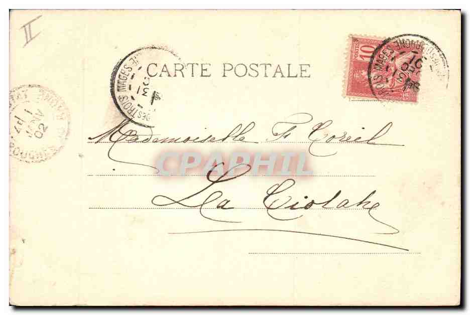 CPA Fantaisie (dessin a la main) Fleurs  — Verso