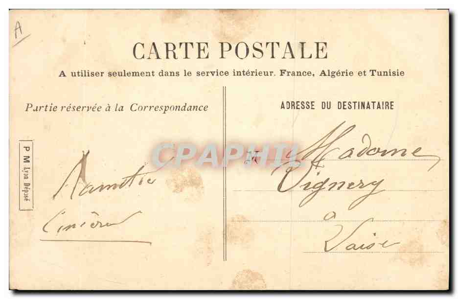 Bouquet de fleurs — Bonne Fête — Carte postale française — Rückseite