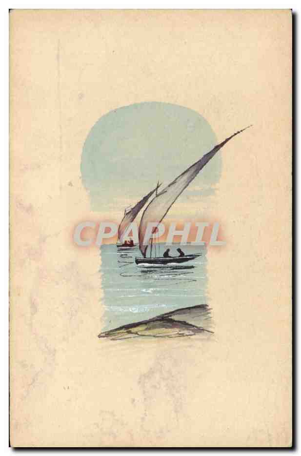 CPA Fantaisie (dessin a la main) Bateau 