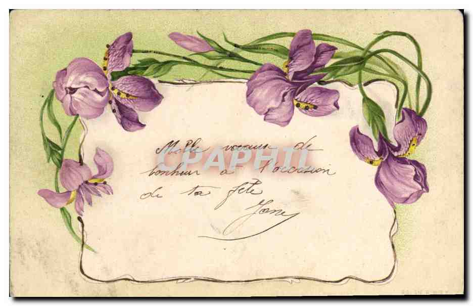 CPA Fantaisie (dessin a la main) Fleurs 