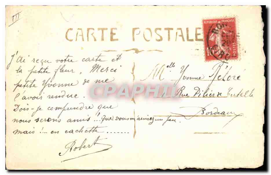 CPA Fantaisie (dessin a la main) Fleurs  — Verso