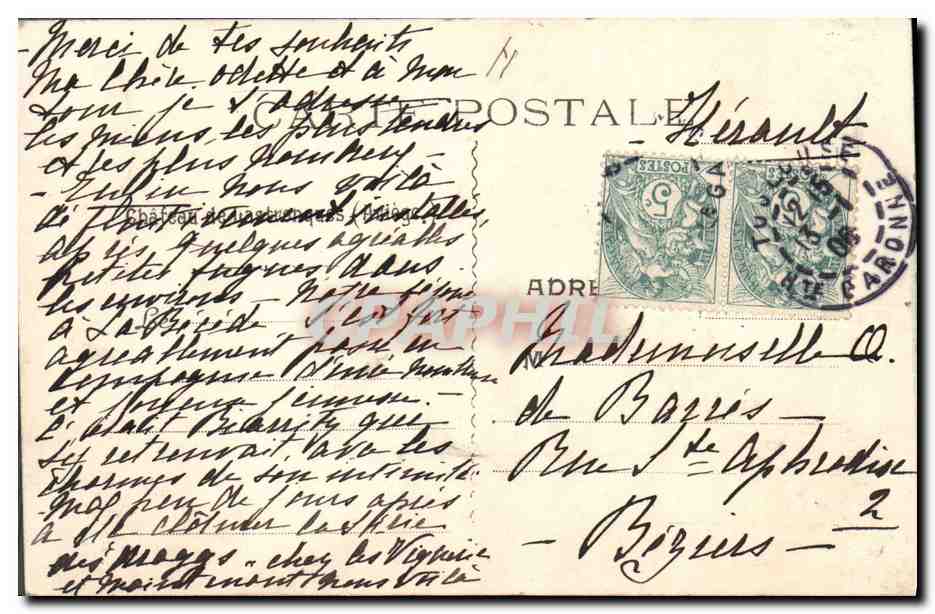 CPA Chateau   — Verso