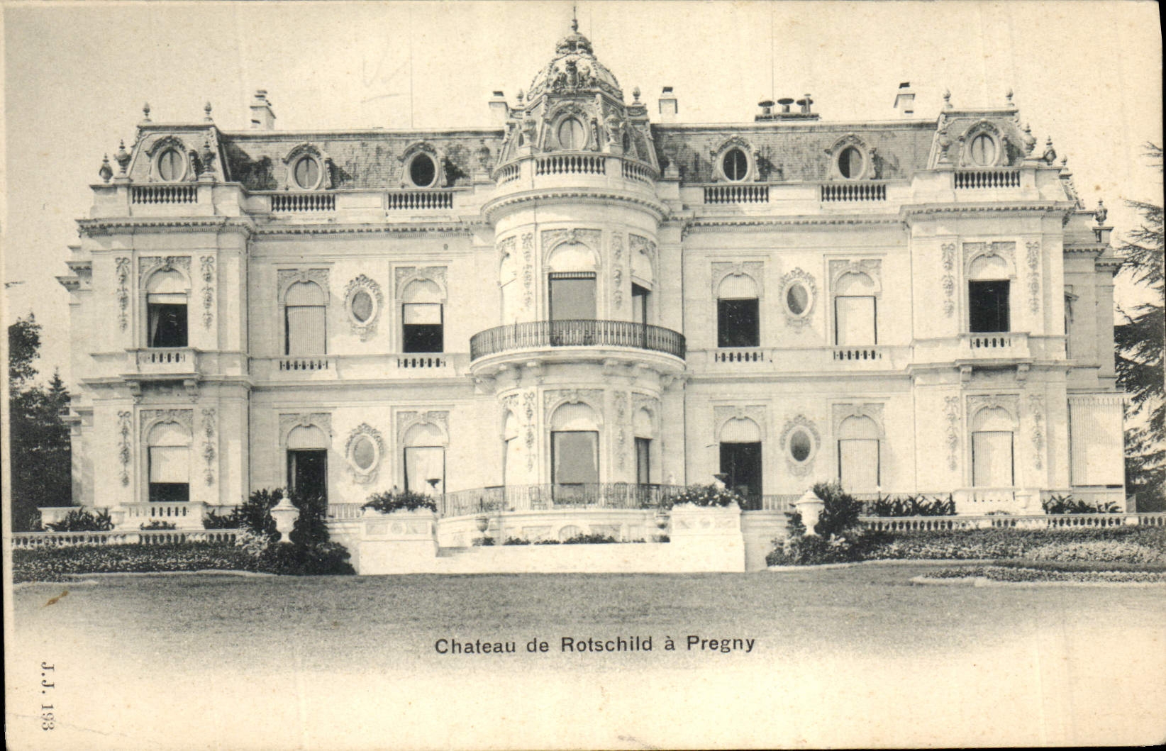 Château de Rothschild à Pregny — vue de façade — éditeur J.J. n° 183