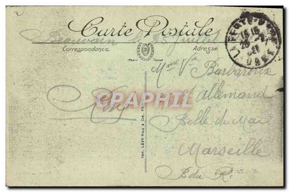 CPA Chateau Beauvain  — Verso