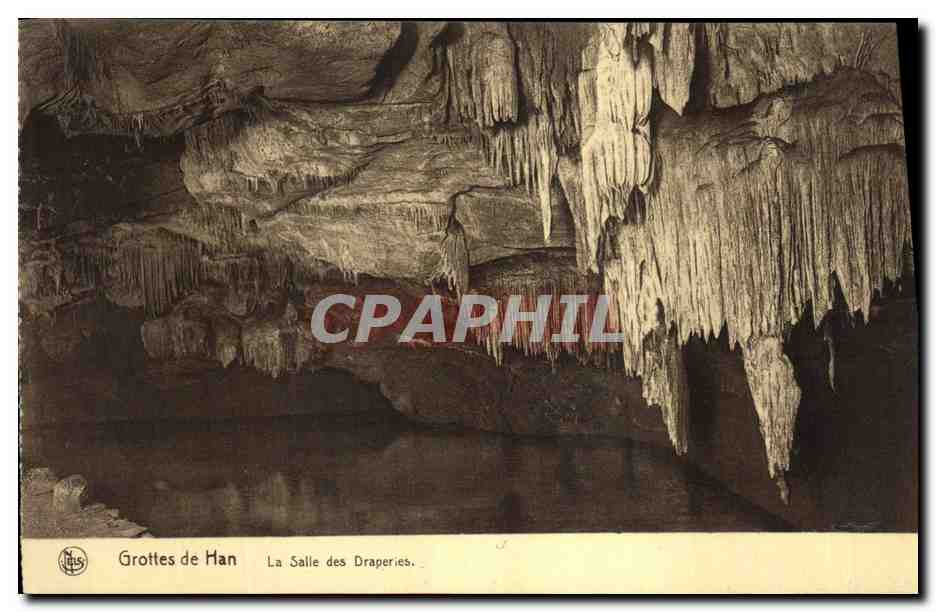 CPA Grotte Grottes de Han la salle des draperies 
