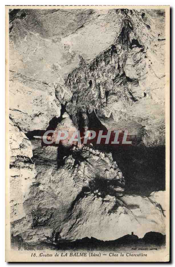 CPA Grotte Grottes de la Balme Chez la charcutiere Charcutier 