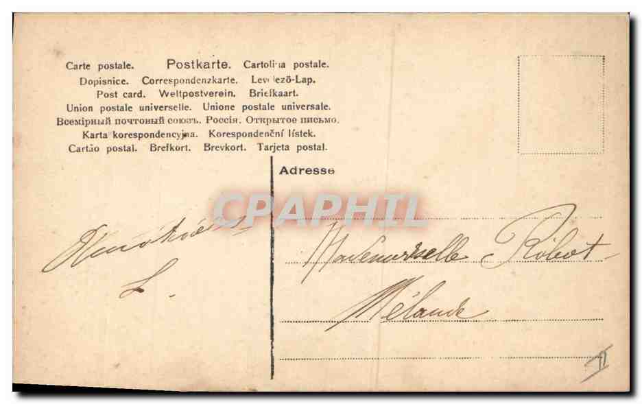 CPA Fantaisie Femme Cigogne Poupee   — Rückseite