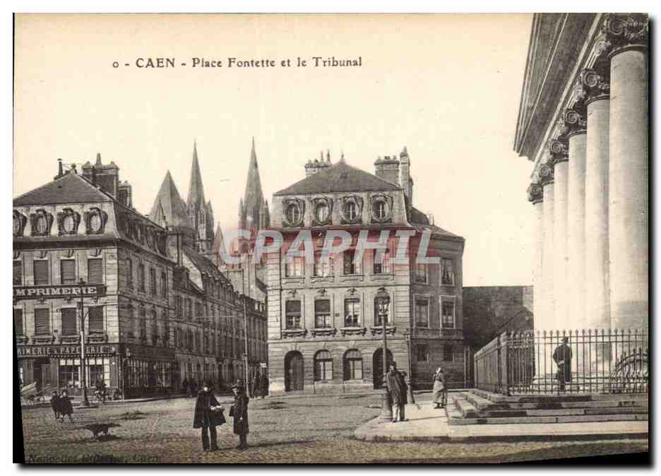 CPA Palais de justice Caen Place Fontette et le Tribunal 