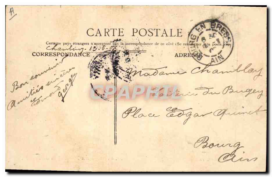 CPA Palais de justice Chambery  — Verso