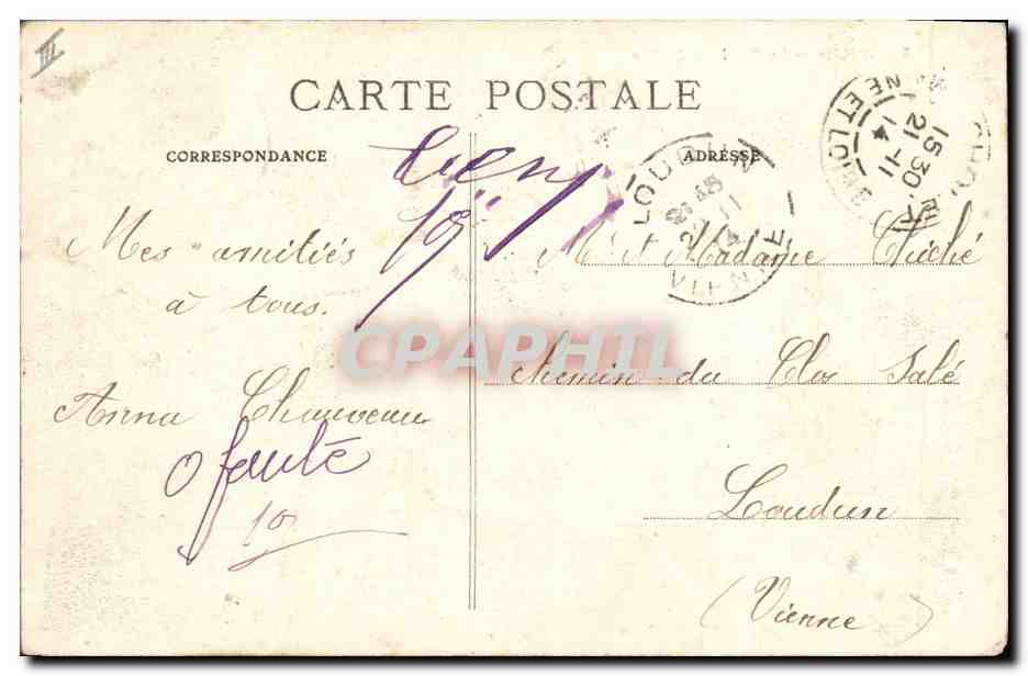 CPA Palais de justice Cholet  — Verso