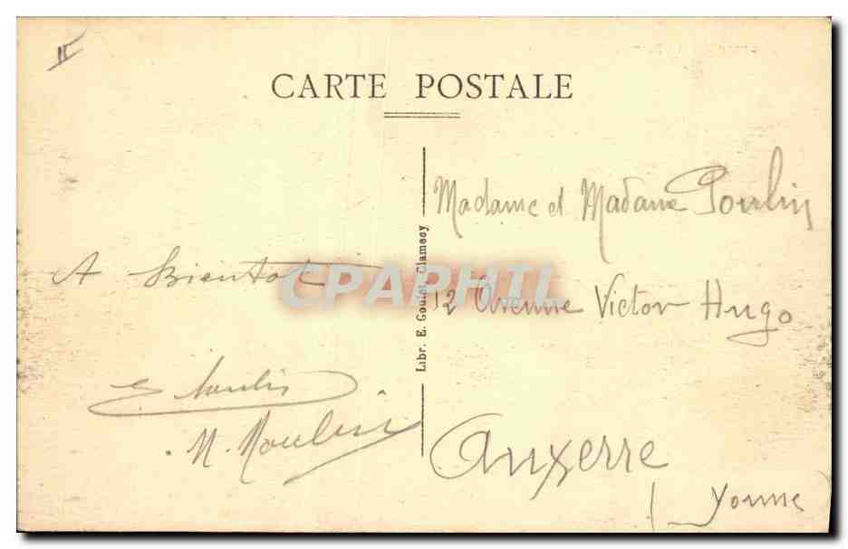 CPA Palais de justice Clamecy  — Verso