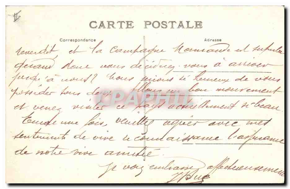 CPA Palais de justice Caen  — Verso