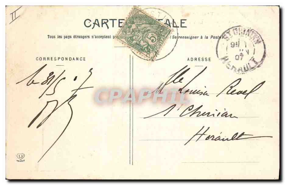 CPA Palais de justice Castres Le Tribunal Civil  — Verso