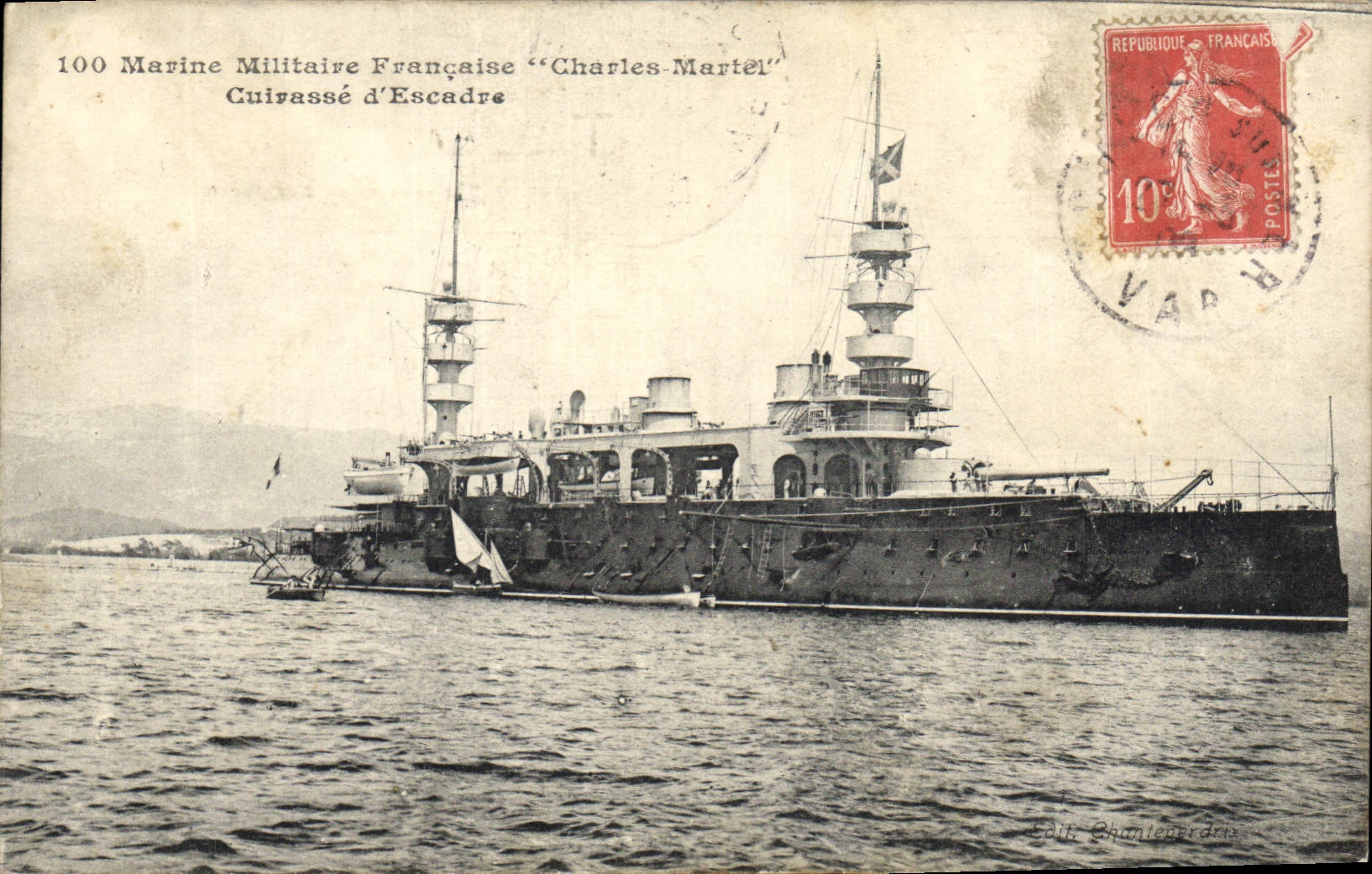 Cuirassé d'Escadre "Charles-Martel" — Marine Militaire Française — Edit. Chanteperdron