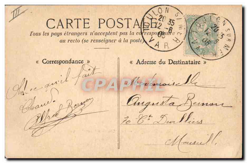 CPA Bateau de Guerre Le Charles Martel Cuirasse d'escadre  — Verso