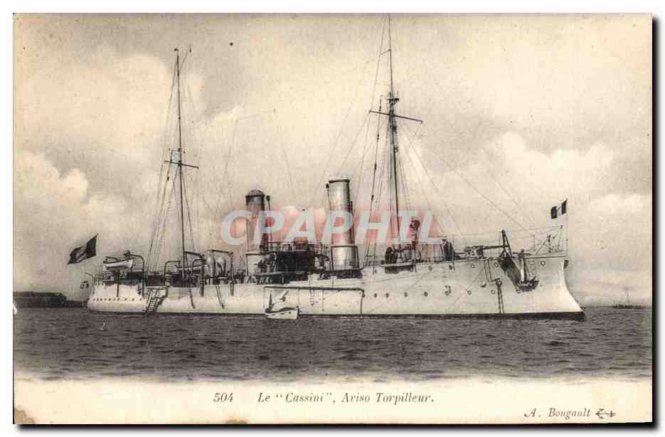 CPA Bateau de Guerre Le Cassini Aviso Torpilleur 