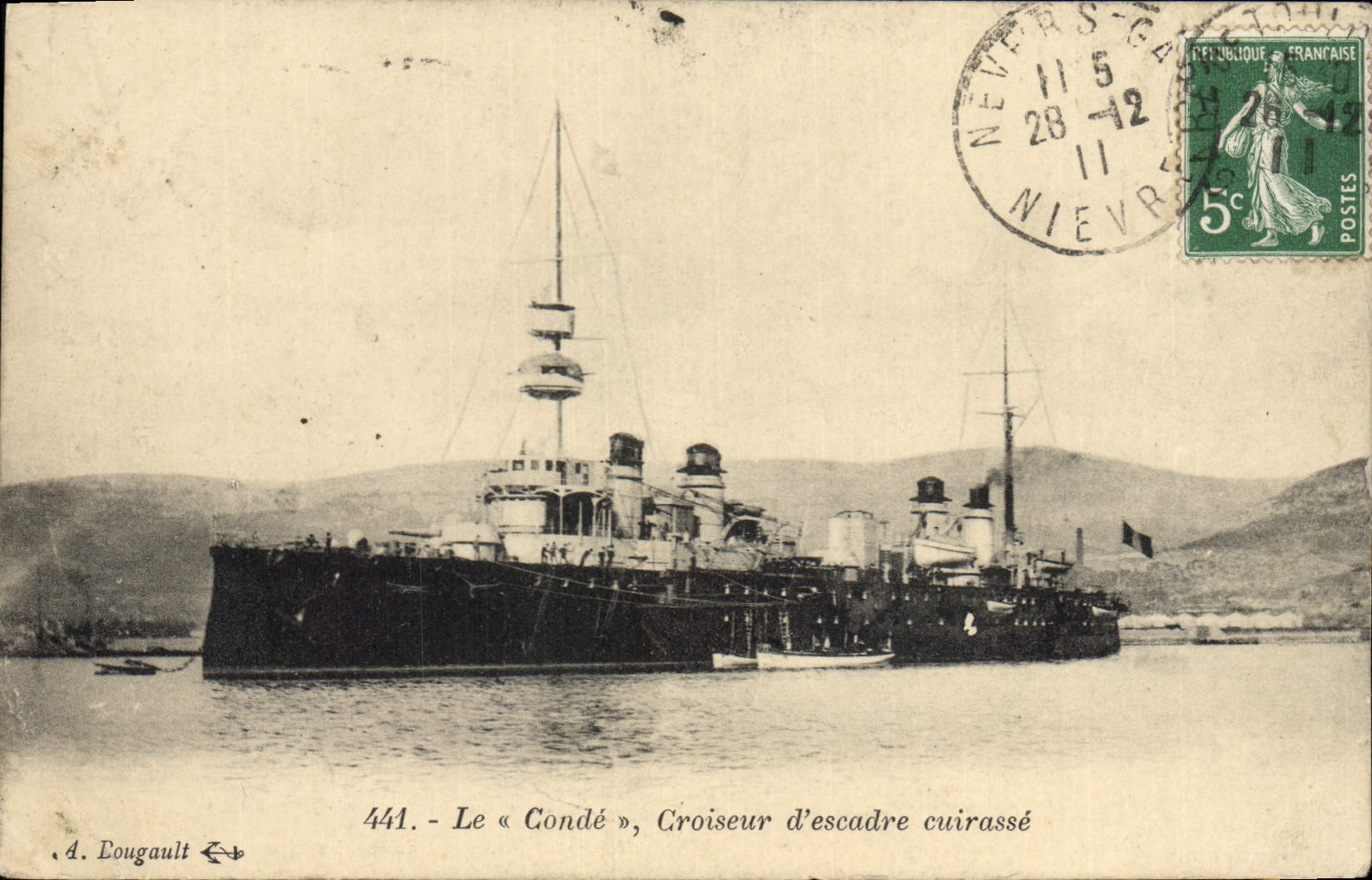CPA Bateau de Guerre Le Conde Croiseur d'escadre Cuirasse