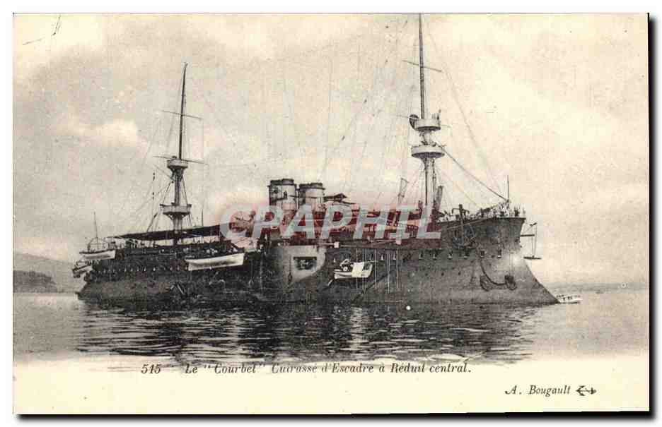 CPA Bateau de Guerre Le Courbet Cuirasse d'escadre a Reduit Central 