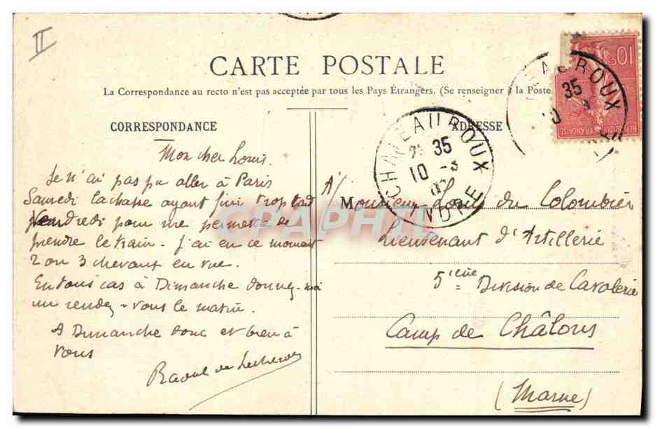 CPA Prefecture Chateauroux  — Verso